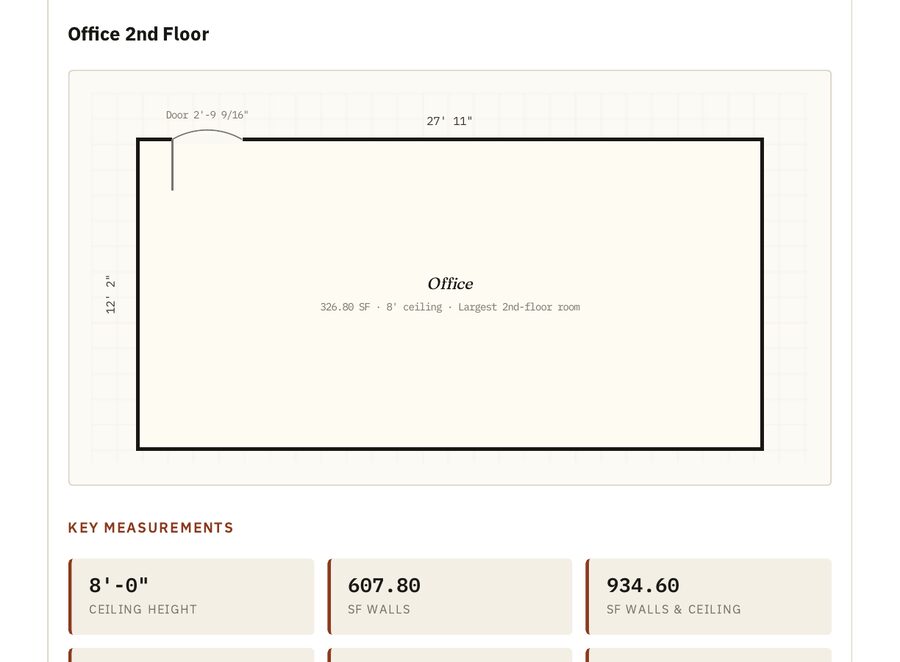 Office plan from estimate PDF — 27'-11" x 12'-2"